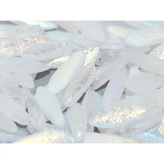Lándzsa (szirom) gyöngy - CRYSTAL ETCHED AB FULL - 5x16mm - 1 lyukú - 00030/28783
