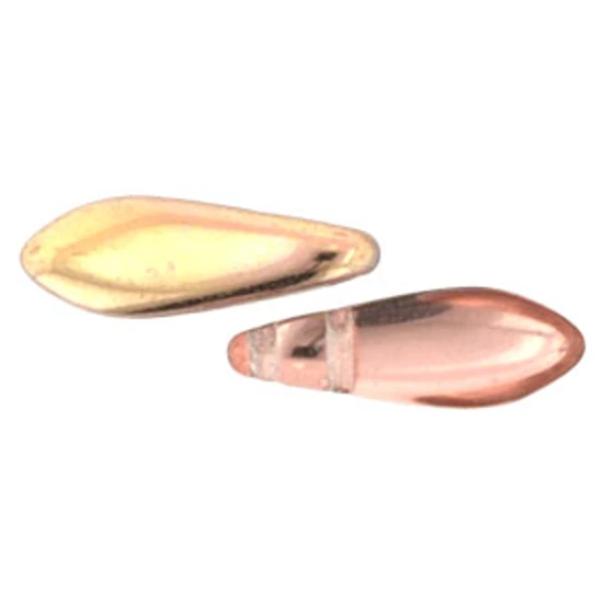 Lándzsa (szirom) gyöngy- Apollo - Gold-  5x16mm-  2 lyukú