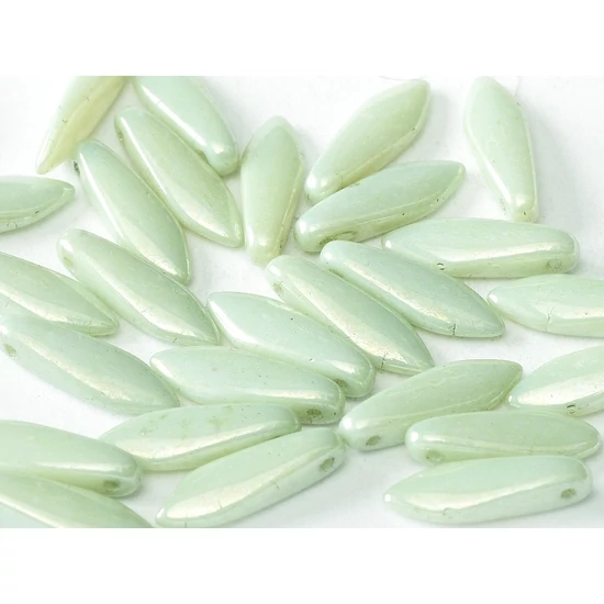 Lándzsa (szirom) gyöngy - CHALK WHITE MINT LUSTER - 5x16mm - 14457