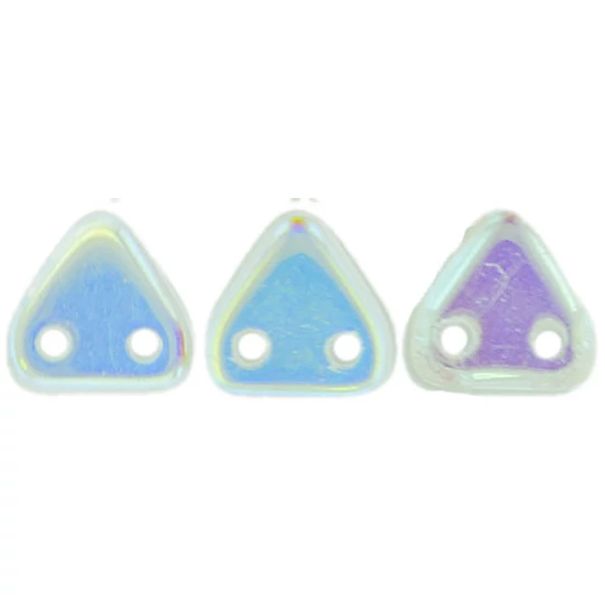 6mm Kristály AB, kétlyukú Triangle gyöngy 