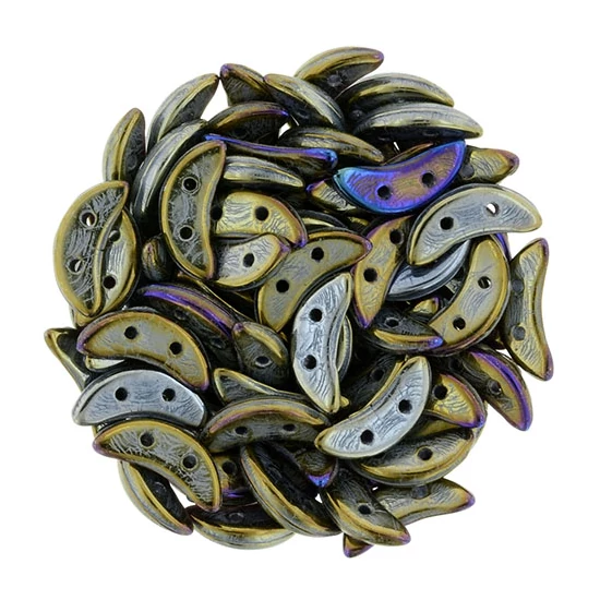 Félhold gyöngy - 10x4mm - Iris - Brown - 21415JT