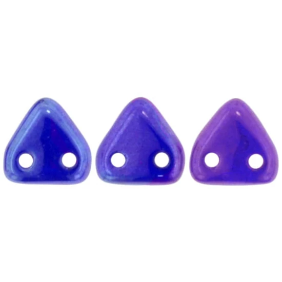 6mm Kobalt- vega, kétlyukú Triangle gyöngy 