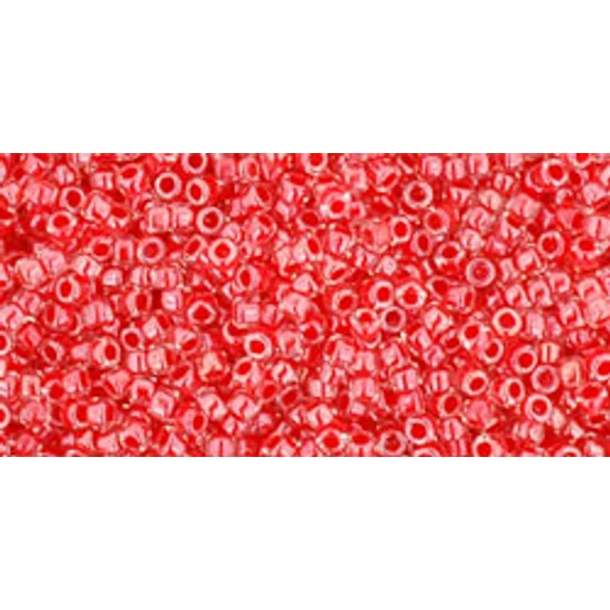 Toho kásagyöngy - 15/0 - Inside-Color Crystal/Tomato Lined - 341