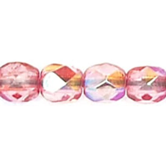 Cseh Csiszolt - 4mm - Coated - Milky Pink AB - K1704