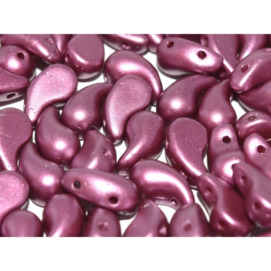ZOLiDUO- Cseh préselt 2lyukú gyöngy - Alabaster Pastel Burgundy - 5x8mm - BAL - 25031