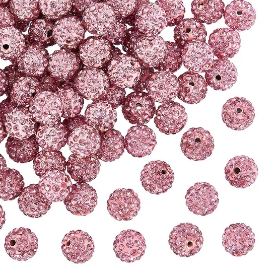 Shamballa gyöngy - Rózsaszín - 10mm