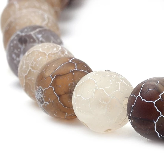 Természetes Ásványgyöngy - 10mm - Fagyos Viharvert Achát