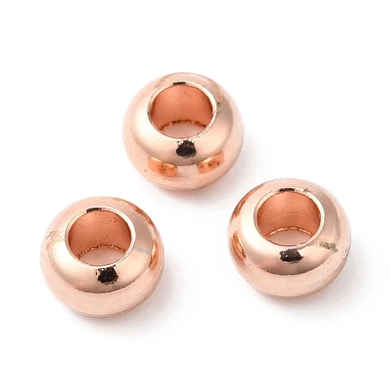 Köztes gyöngy - 6x3,5mm - sárgaréz gyöngyök - kadmium- és ólommentes - Rondelle -  tartós bevonattal - rózsaarany színben 