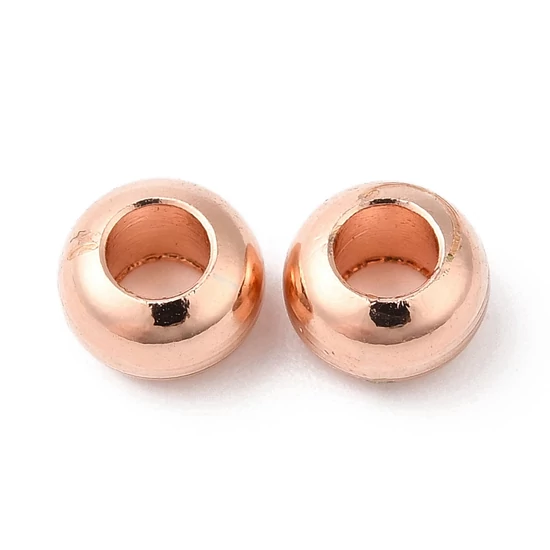 Köztes gyöngy - 6x3,5mm - sárgaréz gyöngyök - kadmium- és ólommentes - Rondelle -  tartós bevonattal - rózsaarany színben 