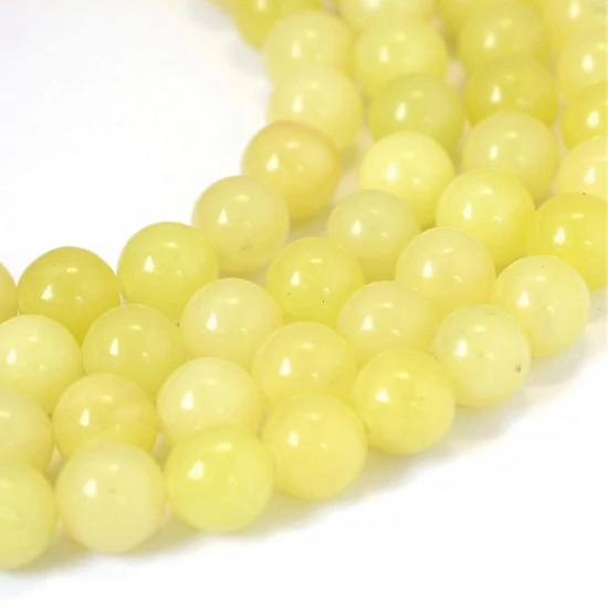 Természetes ásványgyöngy - 8mm - Jáde - Citromos Lime színben  