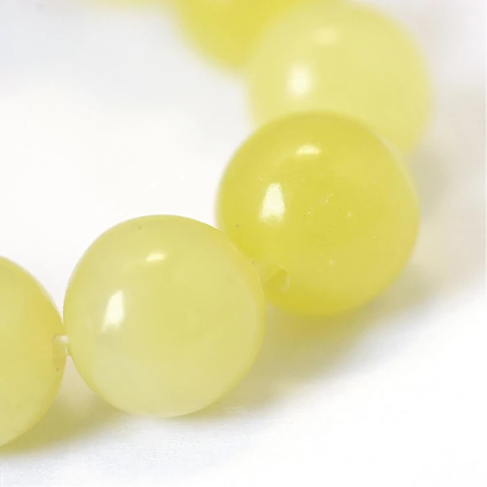 Természetes ásványgyöngy - 8mm - Jáde - Citromos Lime színben  