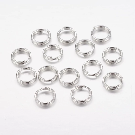 Szerelőkarika - 6mm - platina - dupla - nikkelmentes