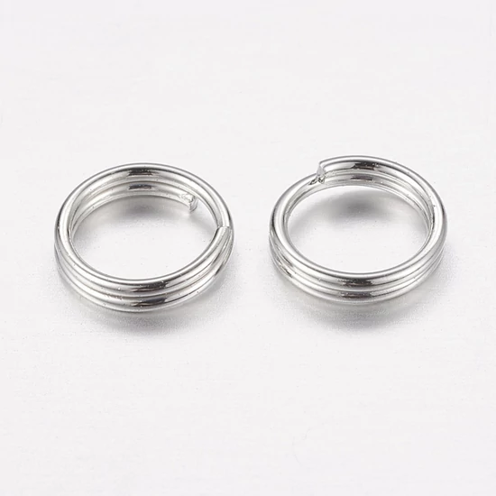 Szerelőkarika - 6mm - platina - dupla - nikkelmentes