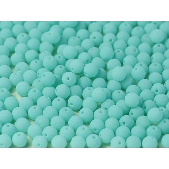  Cseh Préselt gyöngy - 6mm - ALABASTER SOFT TURQUOISE - 92928 (10db)