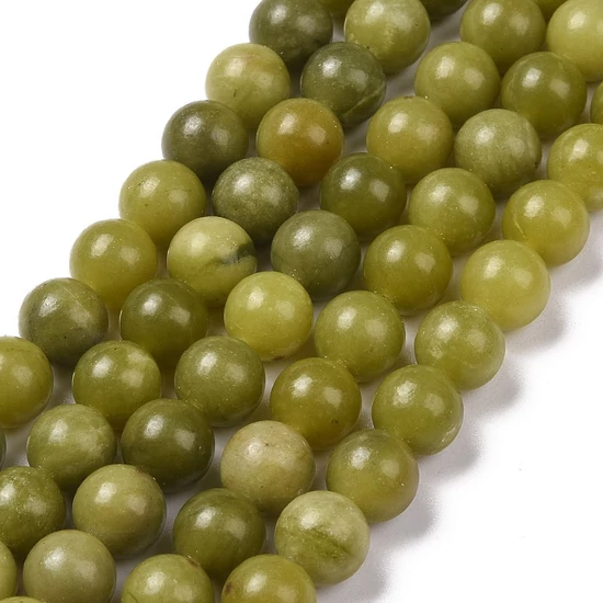 Ásványgyöngy - 8mm - Természetes Peridot - Sárgás Olivin színben