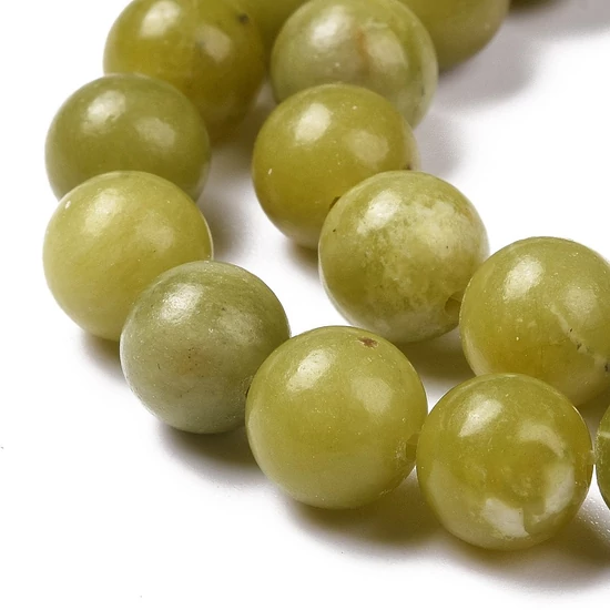 Ásványgyöngy - 8mm - Természetes Peridot - Sárgás Olivin színben