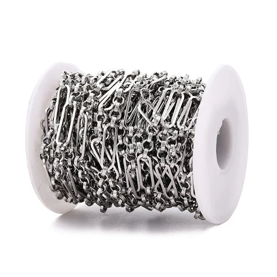 Ékszerlánc - 20x6x1mm - platina színben - vas (50cm)