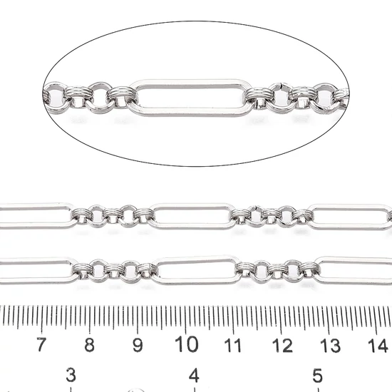 Ékszerlánc - 20x6x1mm - platina színben - vas (50cm)