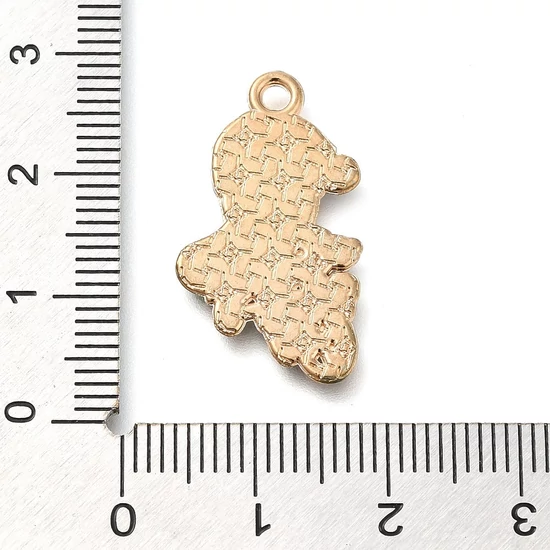 Medál - Karácsonyi - motoros csontváz, 21x15x1mm, színes és arany színben