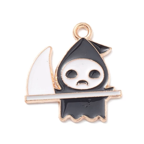 Medál - Halloween, kaszás, ötvözetből készült zománc medál
