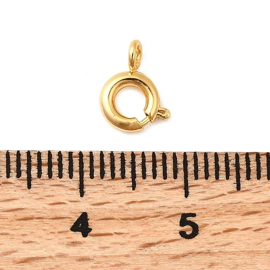 Rugós karika kapocs – 18K aranybevonattal, sárgarézből, nikkelmentes
