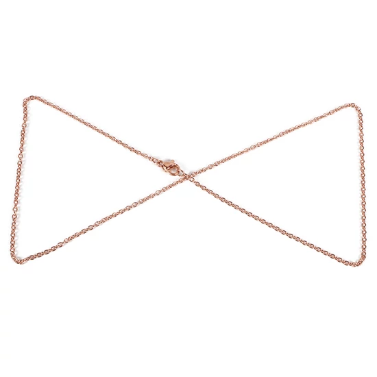 Nyaklánc alap - 304 rozsdamentes acél - kapoccsal, rózsaarany - 45cm