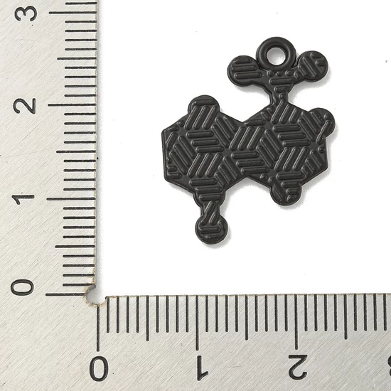 Medál - kémiai molekula - fehér - fekete és színes  21,5x18x1,5mm