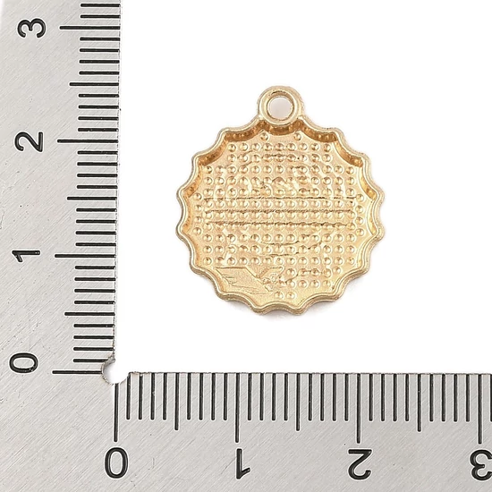Medál - Sörös kupak, beer felirattal, fehér, zöld és arany 20x17,5x2mm