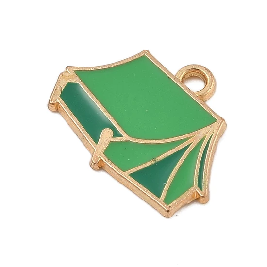 Medál - Kempingfelszerelés, sátor, arany, zöld 16x20.5x1mm