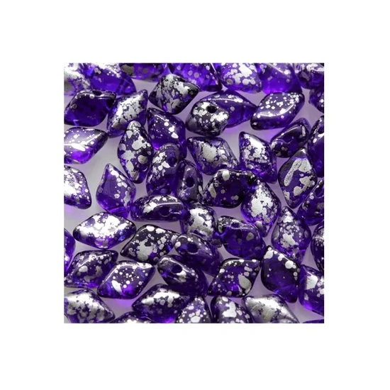 Gemduo™ 8x5mm Cobalt Silver Splash - 15481
