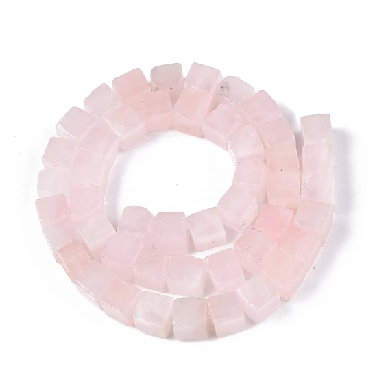 Természetes rózsakvarc kocka, 8,8x8,8mm 
