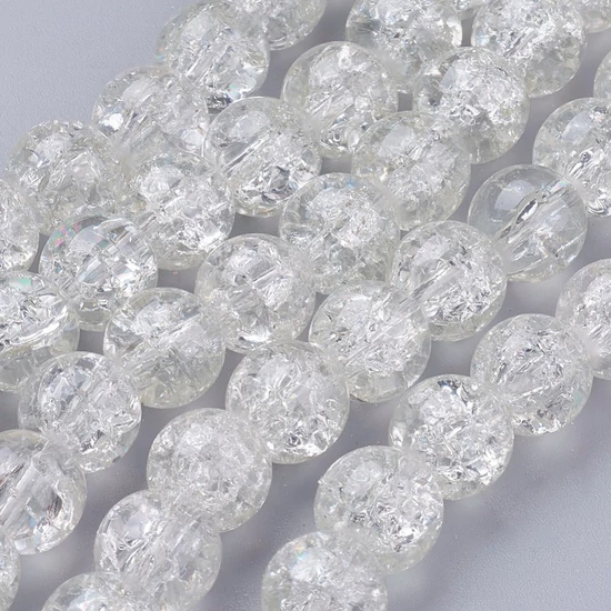 Üveggyöngy - 10mm Crystal színű - robbantott (10db)