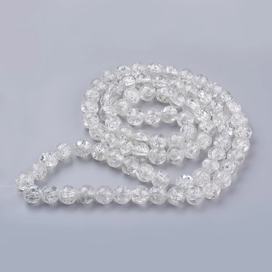 Üveggyöngy - 10mm Crystal színű - robbantott (10db)