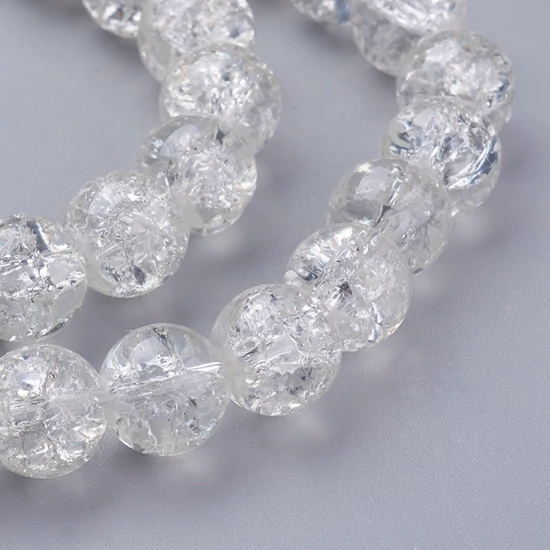 Üveggyöngy - 10mm Crystal színű - robbantott (10db)