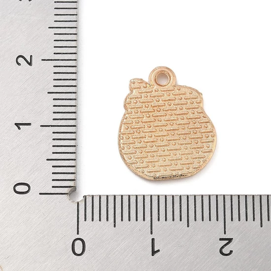 Medál - mézes csupor charm, királykék, 17x14x1.5mm, zománc - ólommentes és kadmiummentes!