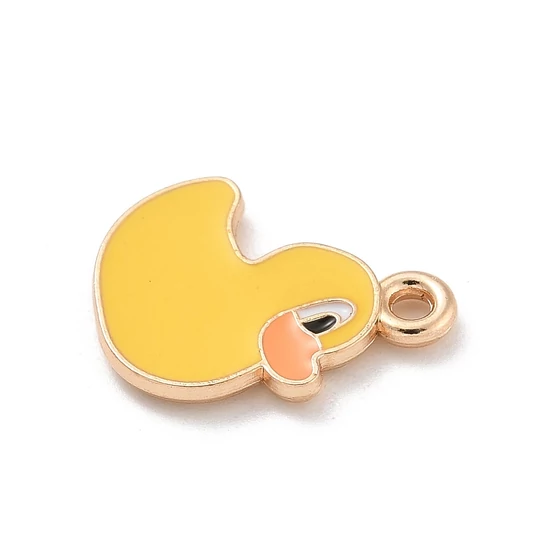 Medál - kacsa charm, arany, 15x12.5x1.5mm, zománc - ólommentes és kadmiummentes!