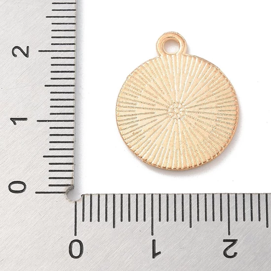 Medál - csillag, medálion alakban, fekete-arany, charm, 20x16.5x1mm, zománc - ólommentes és kadmiummentes!
