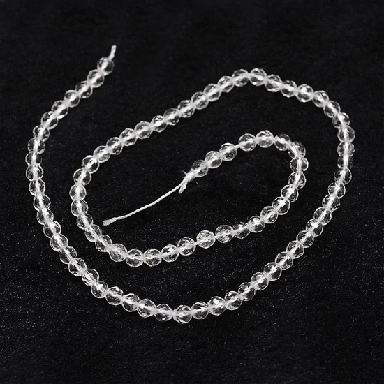 Ásványgyöngy - természetes Hegyikristály, csiszolt, gömb, 4mm