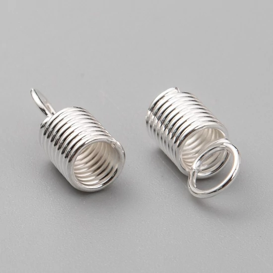 Zsinórvég, ezüst színű bevonattal, vas, 10x4.5mm (10db)