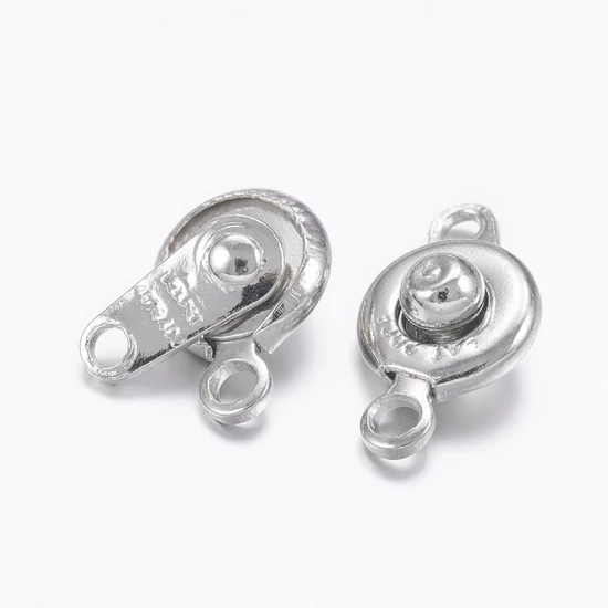 Patent zár - 11x7x4mm - platina ezüst színben
