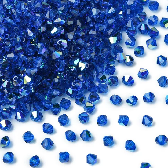Preciosa® kristály 4mm - Bicone, Capri Blue AB