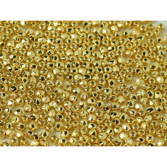 Cseh csiszolt gyöngy - 2mm - CRYSTAL 24KT GOLD PLATED - 00030/35000