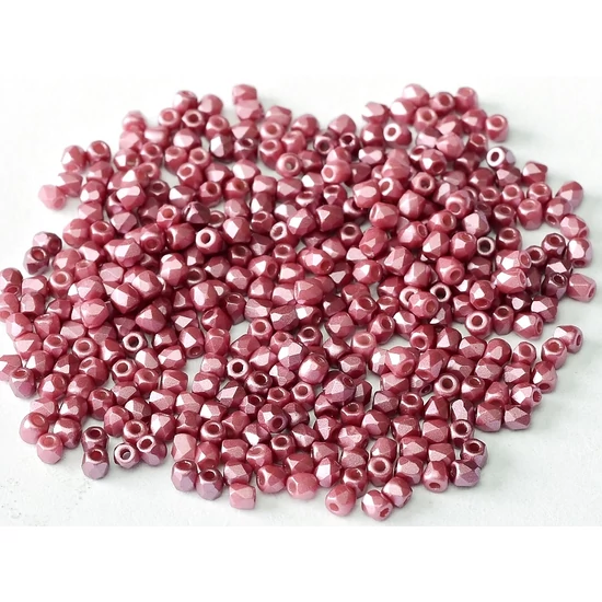 Csiszolt gyöngy - 2mm - ALABASTER PASTEL BURGUNDY - 25031