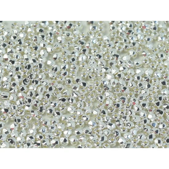 Cseh csiszolt gyöngy - 2mm - CRYSTAL SILVER PLATED - 00030/31000