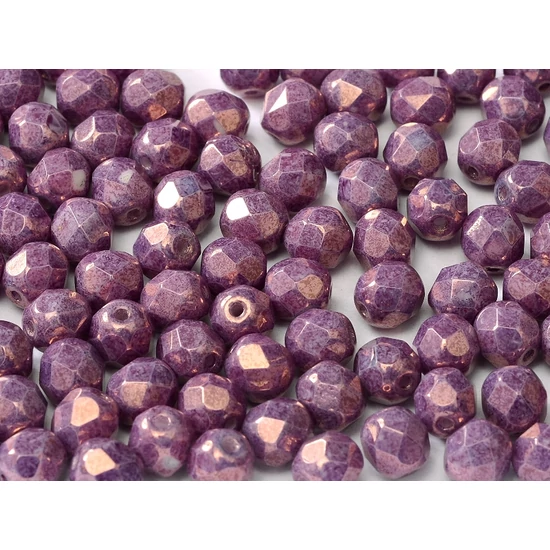 Cseh Csiszolt Gyöngy - 3 mm - Jet Lila Vega Luster - 15726