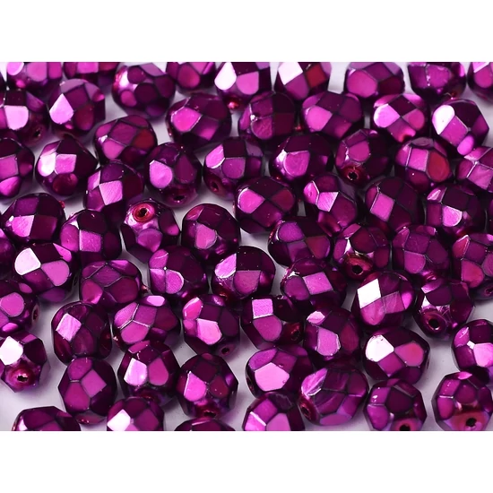 Cseh Csiszolt - 3mm - Jet Heavy Metal Fuchsia - 34268