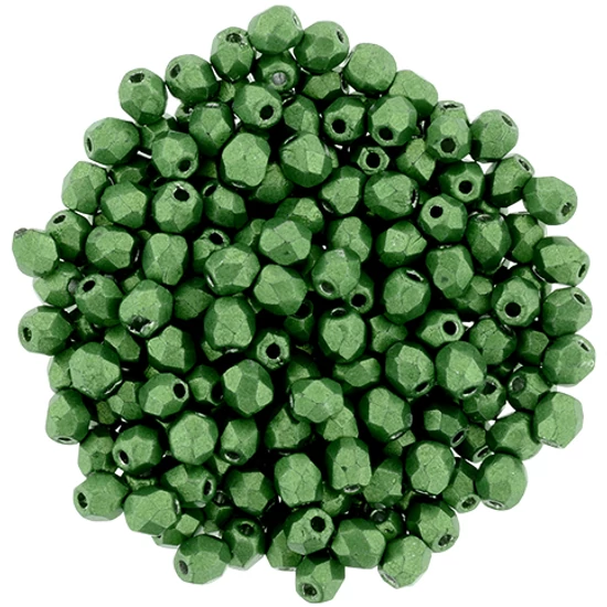Cseh Csiszolt Gyöngy - 3 mm - Saturated Metallic Kale - 77059CR