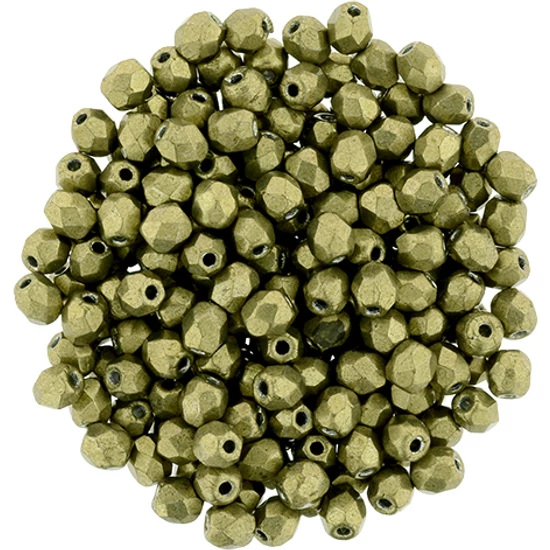 Cseh Csiszolt Gyöngy - 3 mm - ColorTrends: Saturated Metallic Golden Lime - 04B08