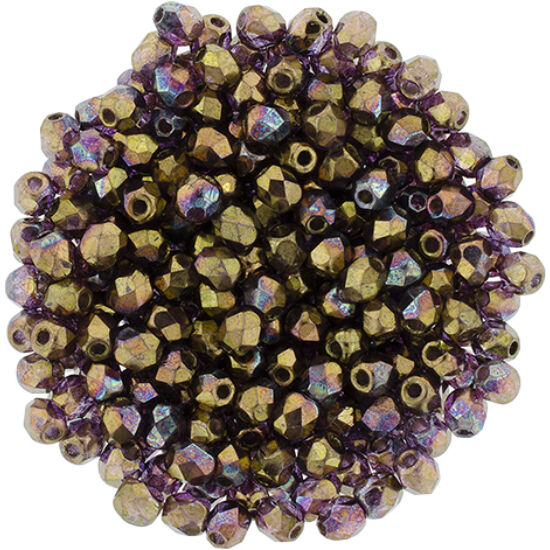 Cseh Csiszolt Gyöngy - 3 mm - Crystal – Bronze Vega - LH00030