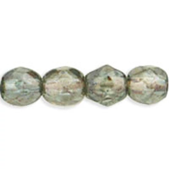 Cseh Csiszolt - 4mm - Luster - Transparent Green - LN03000